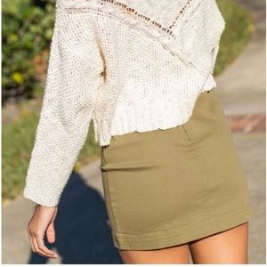 Natural Life Mini Skirt- olive green
